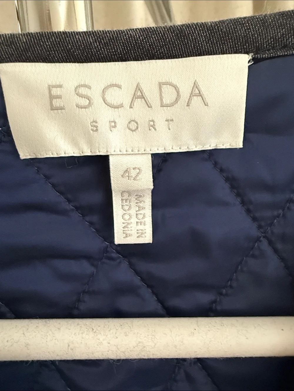 Escada Navy Bouclé Tweed Jacket with Multi-Color Flecks